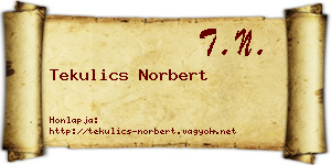 Tekulics Norbert névjegykártya