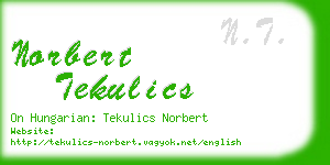 norbert tekulics business card